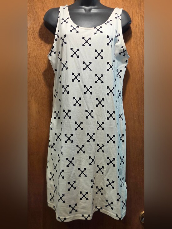 Divided Dresses & Skirts - Divided White Midi Tank Dress with Black Cross Print SzL NWT